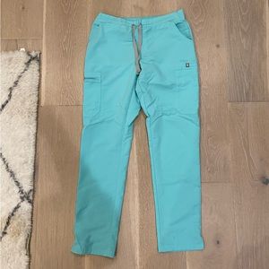 Small Yola figs tapered aqua blue pants
